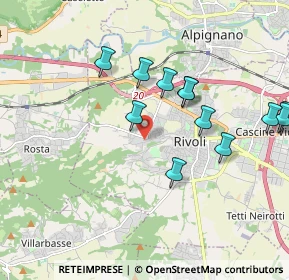 Mappa Via Reano, 10098 Rivoli TO, Italia (1.94667)