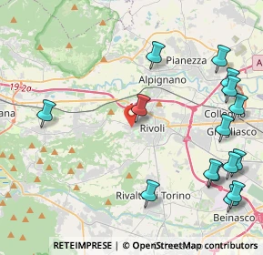 Mappa Via Reano, 10098 Rivoli TO, Italia (5.542)