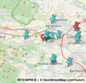 Mappa Via Reano, 10098 Rivoli TO, Italia (3.69214)