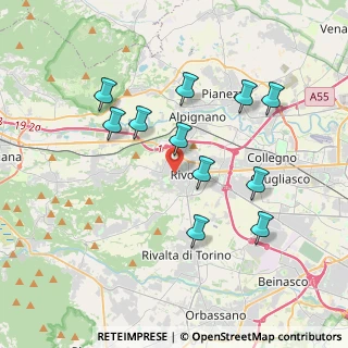 Mappa Via Vittorio Amedeo II, 10098 Rivoli TO, Italia (3.61182)