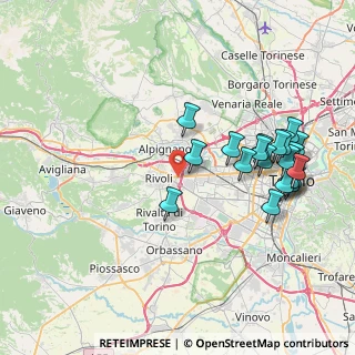 Mappa Via Mincio, 10098 Rivoli TO, Italia (8.465)