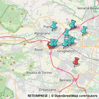 Mappa Via Mincio, 10098 Rivoli TO, Italia (3.47273)