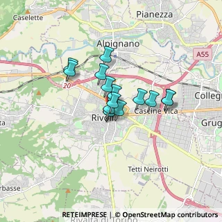 Mappa Via Trieste, 10098 Rivoli TO, Italia (1.07733)