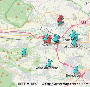 Mappa Via Bonadonna, 10098 Rivoli TO, Italia (3.58583)