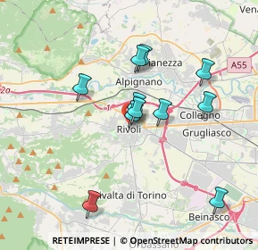 Mappa Via Bonadonna, 10098 Rivoli TO, Italia (3.19909)