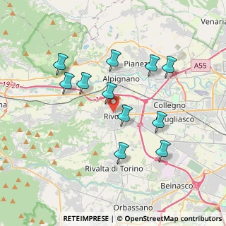 Mappa Via Bonadonna, 10098 Rivoli TO, Italia (3.51364)