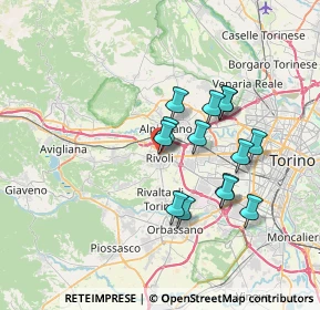 Mappa Via Bonadonna, 10098 Rivoli TO, Italia (5.96286)