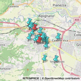 Mappa Via Bonadonna, 10098 Rivoli TO, Italia (1.163)