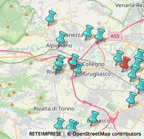 Mappa Via Rivara, 10098 Rivoli TO, Italia (5.0835)