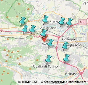 Mappa Vicolo Maritano, 10098 Rivoli TO, Italia (3.52273)