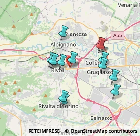 Mappa Via Assisi, 10098 Rivoli TO, Italia (3.20643)