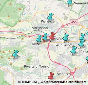 Mappa Via Assisi, 10098 Rivoli TO, Italia (5.88)