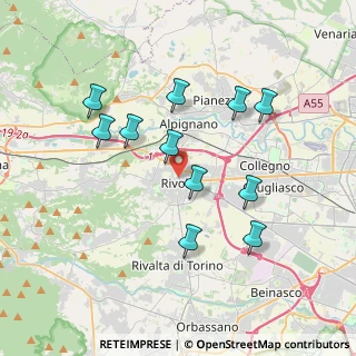 Mappa Via L. Savarino, 10098 Rivoli TO, Italia (3.51455)