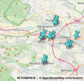 Mappa Via L. Savarino, 10098 Rivoli TO, Italia (3.3075)