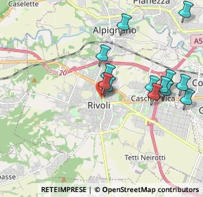 Mappa Via L. Savarino, 10098 Rivoli TO, Italia (1.96462)