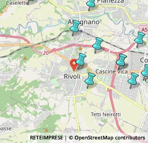 Mappa Via L. Savarino, 10098 Rivoli TO, Italia (2.47727)