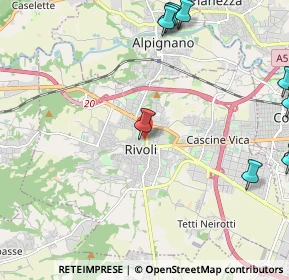 Mappa Via L. Savarino, 10098 Rivoli TO, Italia (3.44692)