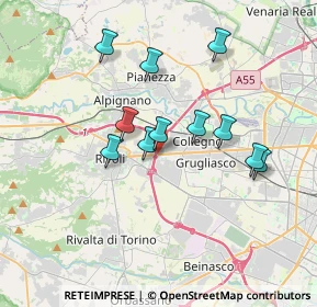 Mappa Corso Francia, 10090 Rivoli TO, Italia (3.08455)