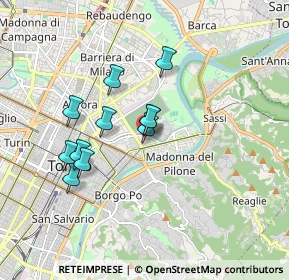 Mappa Via Gattinara, 10153 Torino TO, Italia (1.44545)