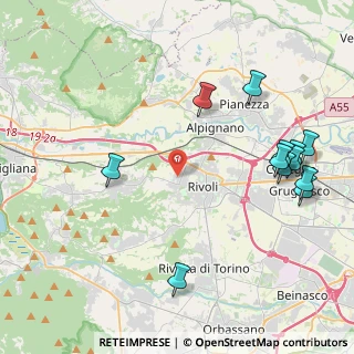 Mappa Via Cadibona, 10098 Rivoli TO, Italia (5.095)
