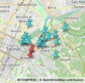 Mappa Via Monte Santo, 10153 Torino TO, Italia (1.357)