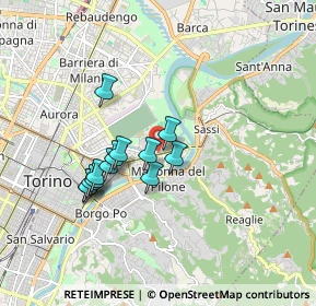 Mappa Via Monte Santo, 10153 Torino TO, Italia (1.43615)