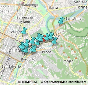 Mappa Via Monte Santo, 10153 Torino TO, Italia (1.38188)