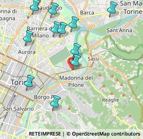 Mappa Via Monte Santo, 10153 Torino TO, Italia (2.46833)