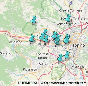 Mappa Via Fiume, 10098 Rivoli TO, Italia (5.49769)