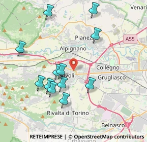 Mappa Via Fiume, 10098 Rivoli TO, Italia (3.95)