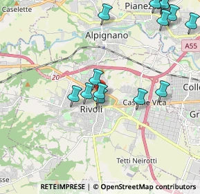 Mappa Via Nizza, 10098 Rivoli TO, Italia (2.49667)