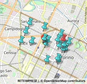 Mappa Piazza XVIII Dicembre, 10122 Torino TO, Italia (0.742)