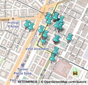 Mappa Piazza XVIII Dicembre, 10122 Torino TO, Italia (0.1905)