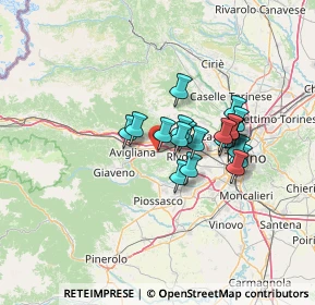 Mappa Via Nino Costa, 10090 Rosta TO, Italia (10.0345)