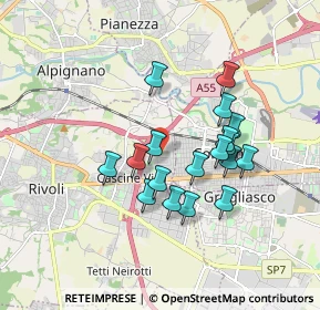 Mappa Via Pellice, 10098 Rivoli TO, Italia (1.50056)