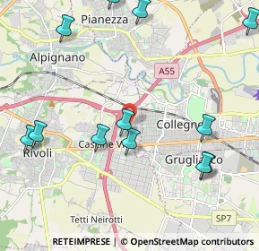 Mappa Via Pellice, 10098 Rivoli TO, Italia (2.5675)
