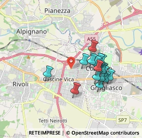 Mappa Via Pellice, 10098 Rivoli TO, Italia (1.53875)