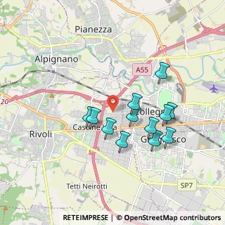 Mappa Via Pellice, 10098 Rivoli TO, Italia (1.59083)