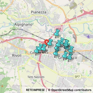 Mappa Via Pellice, 10098 Rivoli TO, Italia (1.35063)