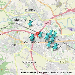 Mappa Via Pellice, 10098 Rivoli TO, Italia (1.43071)
