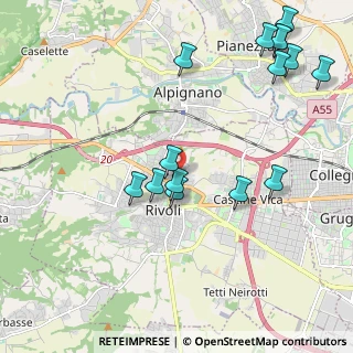Mappa Viale Perugia, 10098 Rivoli TO, Italia (2.43333)