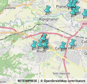 Mappa Viale Branca, 10098 Rivoli TO, Italia (2.47933)