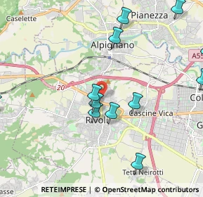 Mappa Viale Branca, 10098 Rivoli TO, Italia (2.84267)