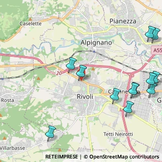 Mappa Via Rossini, 10098 Rivoli TO, Italia (2.9125)