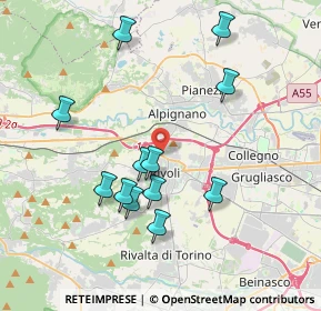 Mappa Via Rossini, 10098 Rivoli TO, Italia (3.765)
