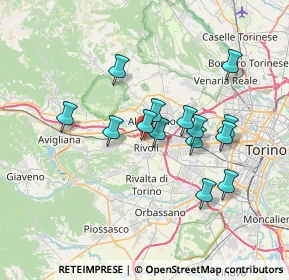 Mappa Via Rossini, 10098 Rivoli TO, Italia (6.07857)
