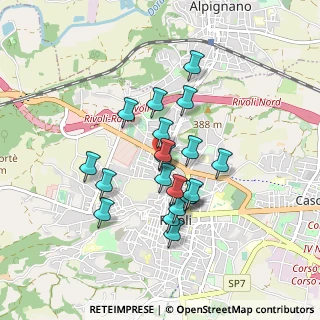 Mappa Via Rossini, 10098 Rivoli TO, Italia (0.7215)