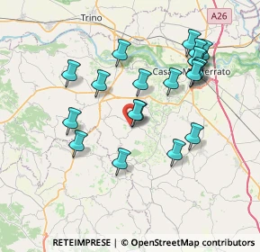 Mappa Via Olearo, 15030 Sala Monferrato AL, Italia (7.2345)