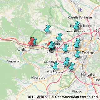 Mappa Via Monte Cimone, 10098 Rivoli TO, Italia (6.24556)
