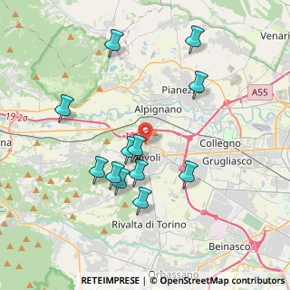 Mappa Via Monte Cimone, 10098 Rivoli TO, Italia (3.74667)